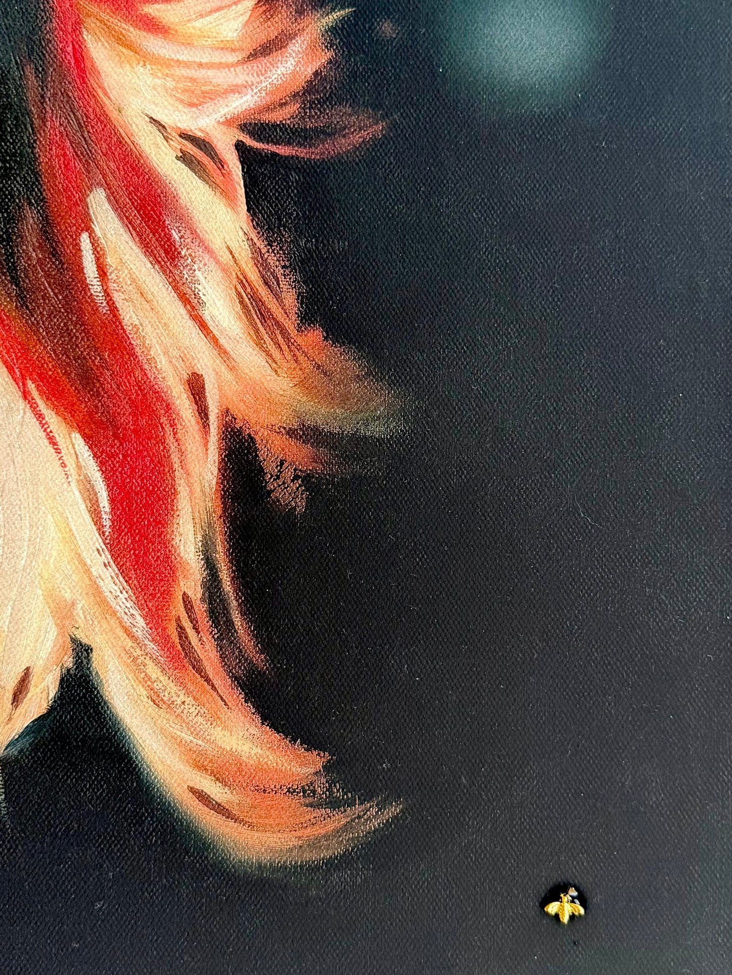 **SOLD** 'Phoenix' original oil painting, framed, 85 x 85cm