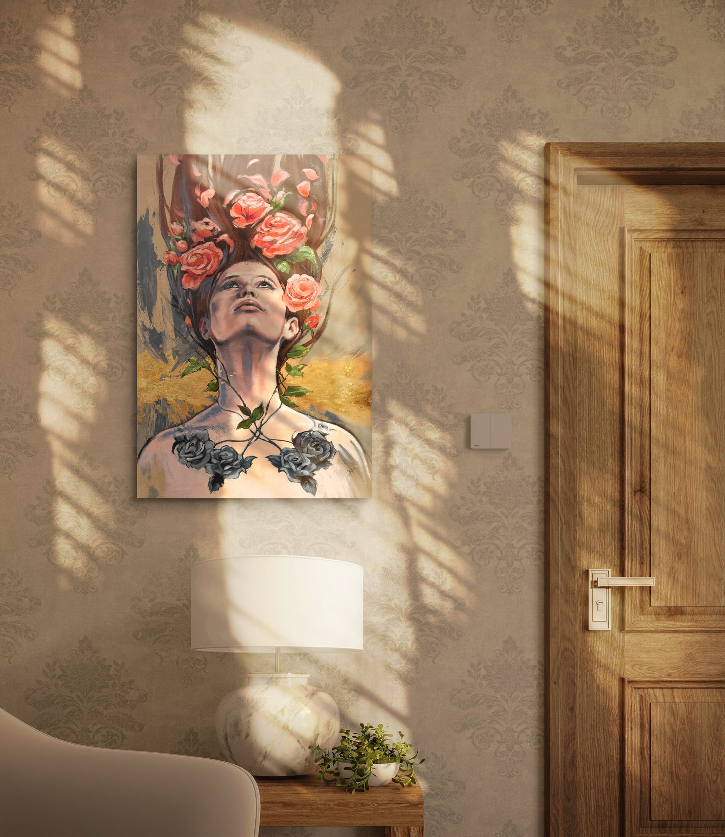 'Rose' unframed canvas print, 70 x 100cm