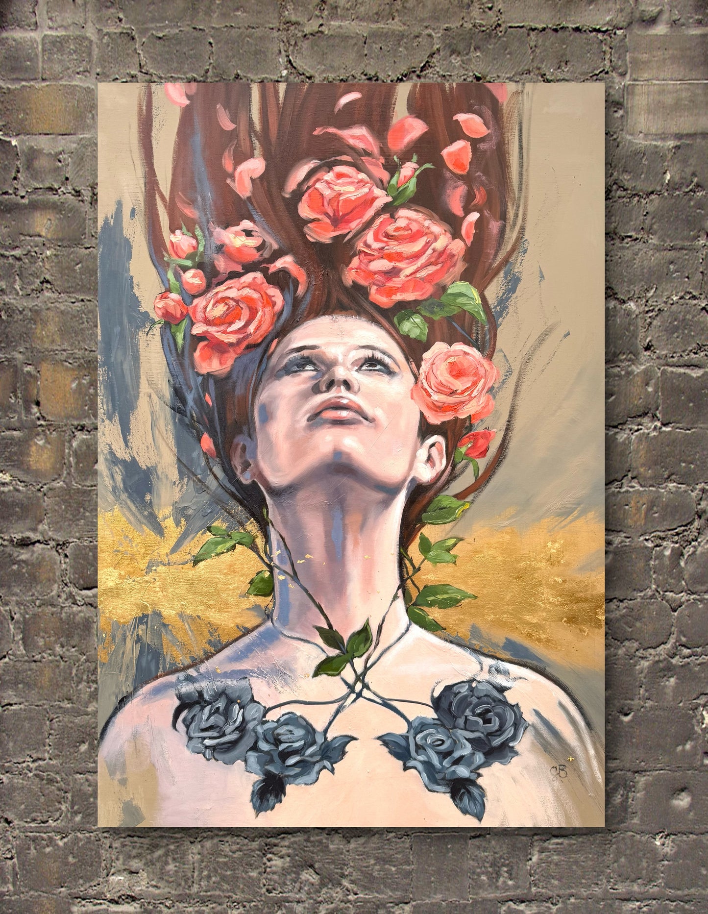 'Rose' unframed canvas print, 70 x 100cm