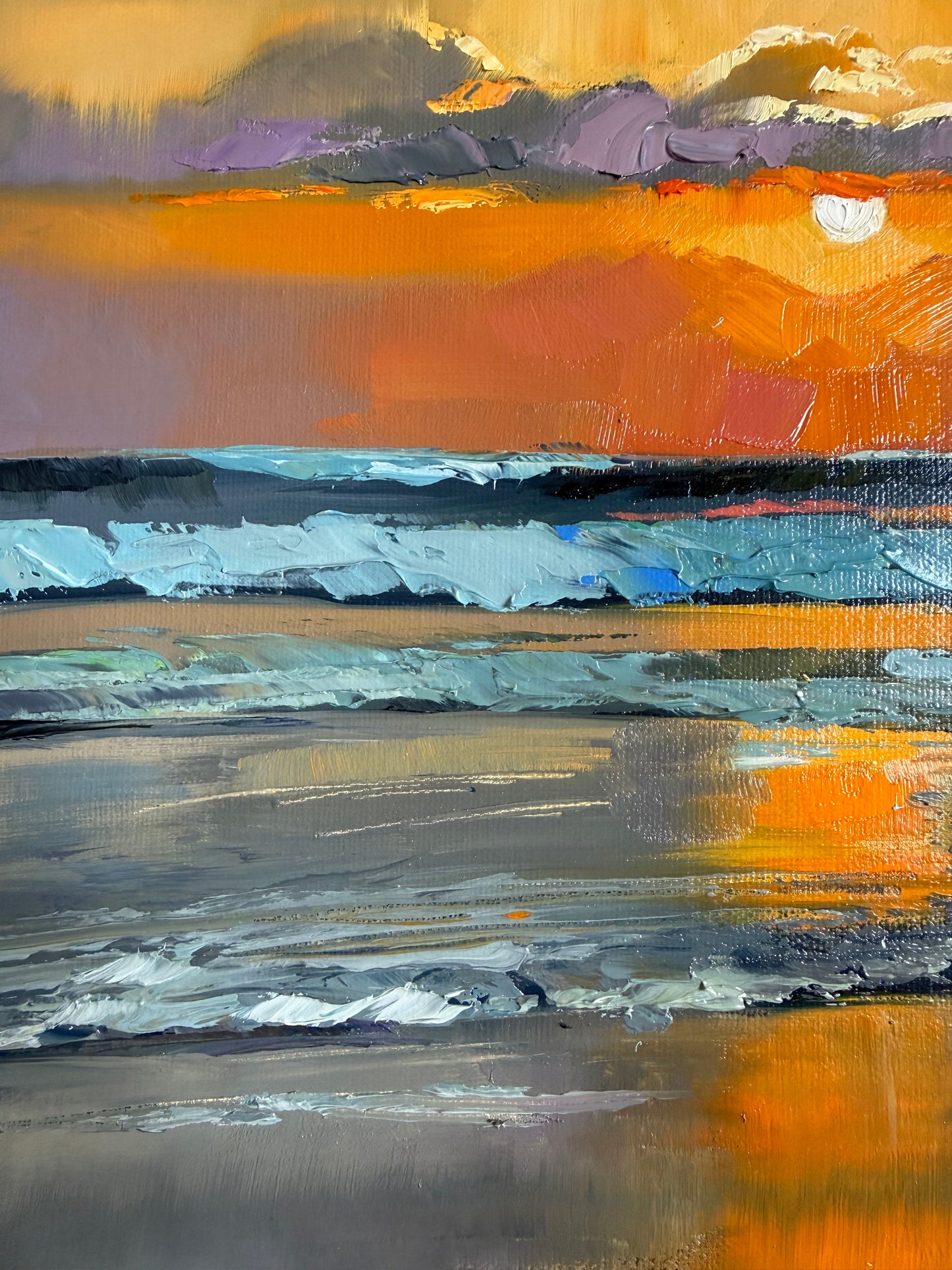 Sunset no.9, original oil painting