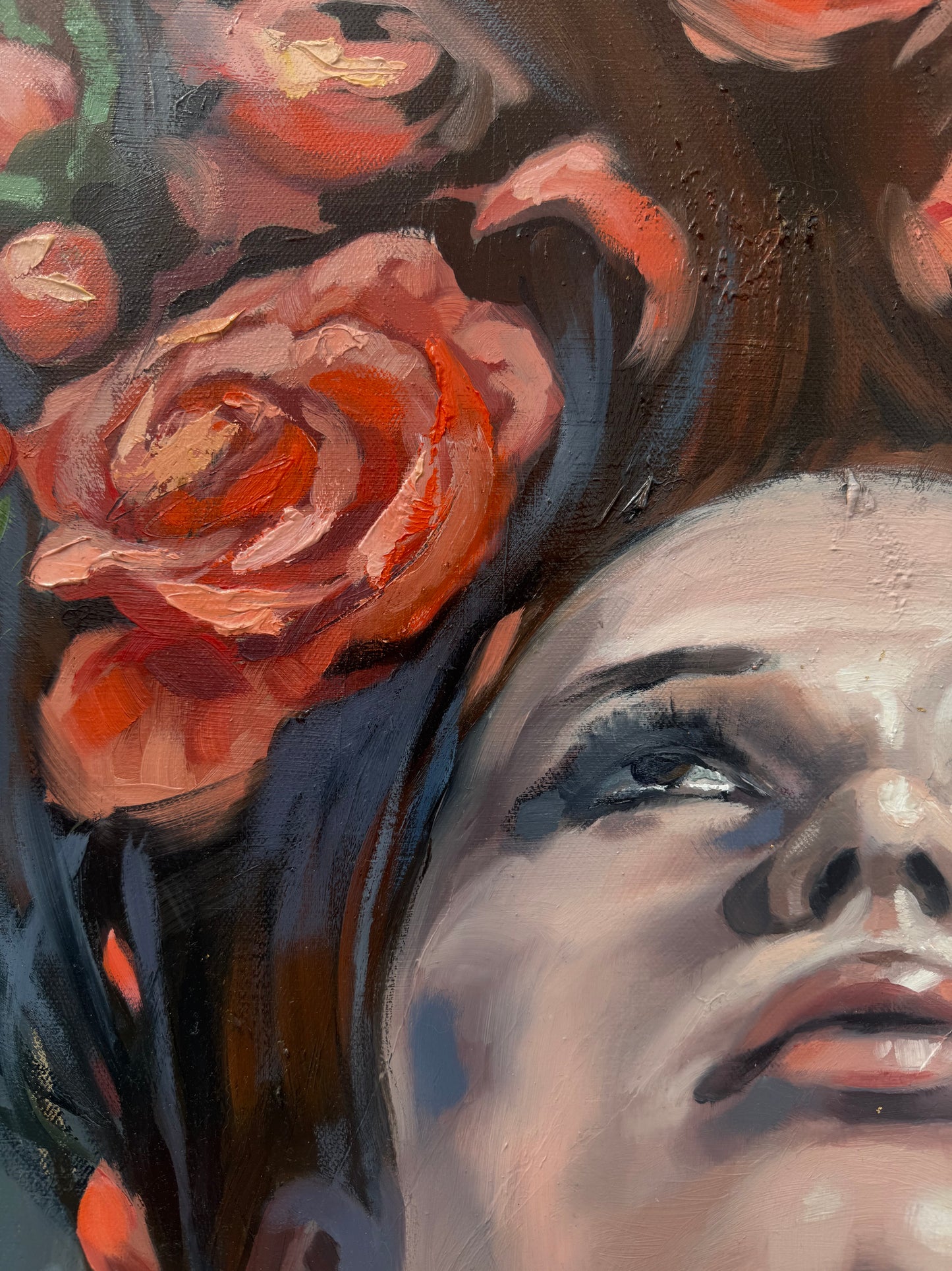 'Rose' original oil painting, unframed, 70 x 100cm