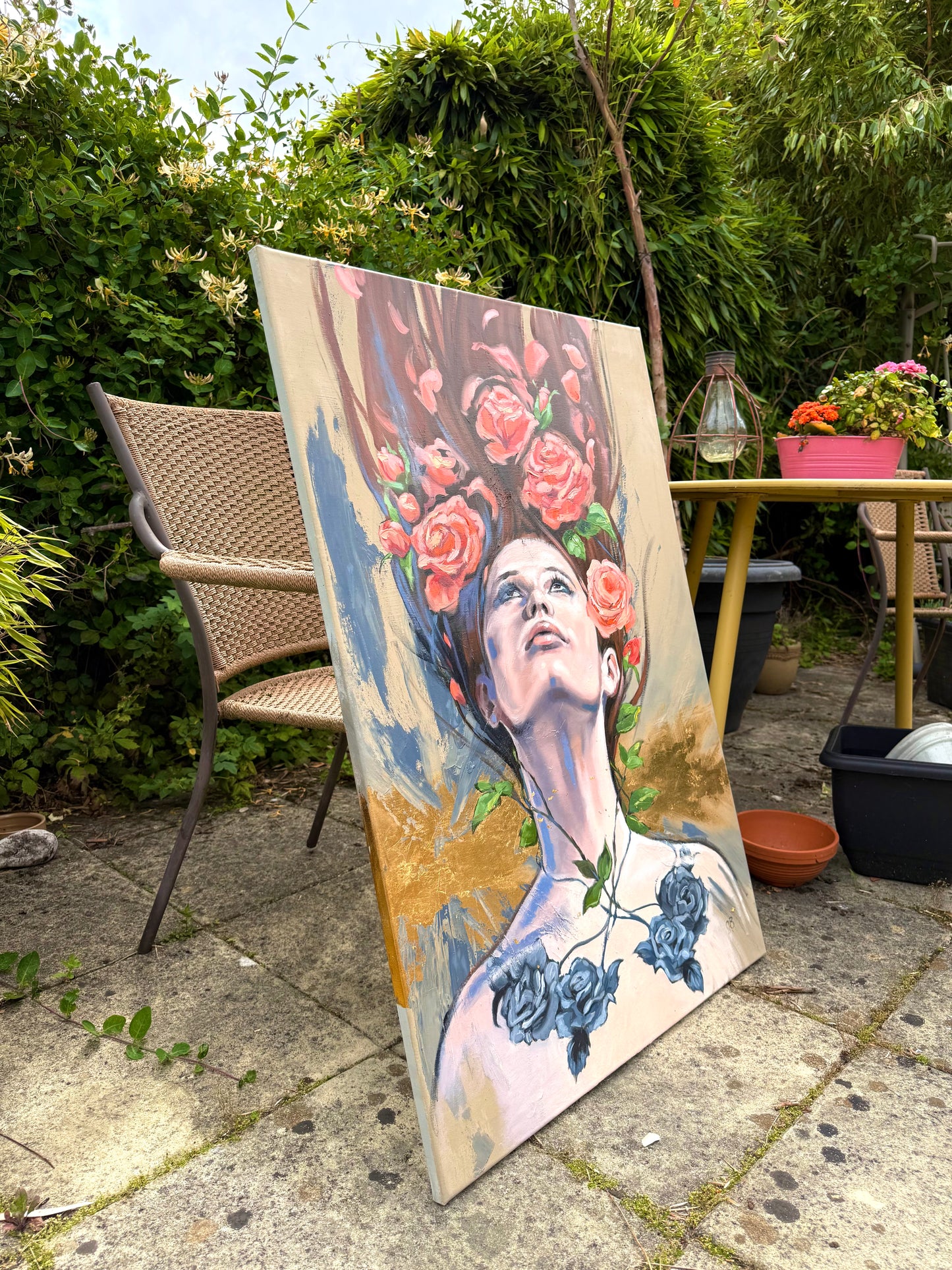 'Rose' original oil painting, unframed, 70 x 100cm