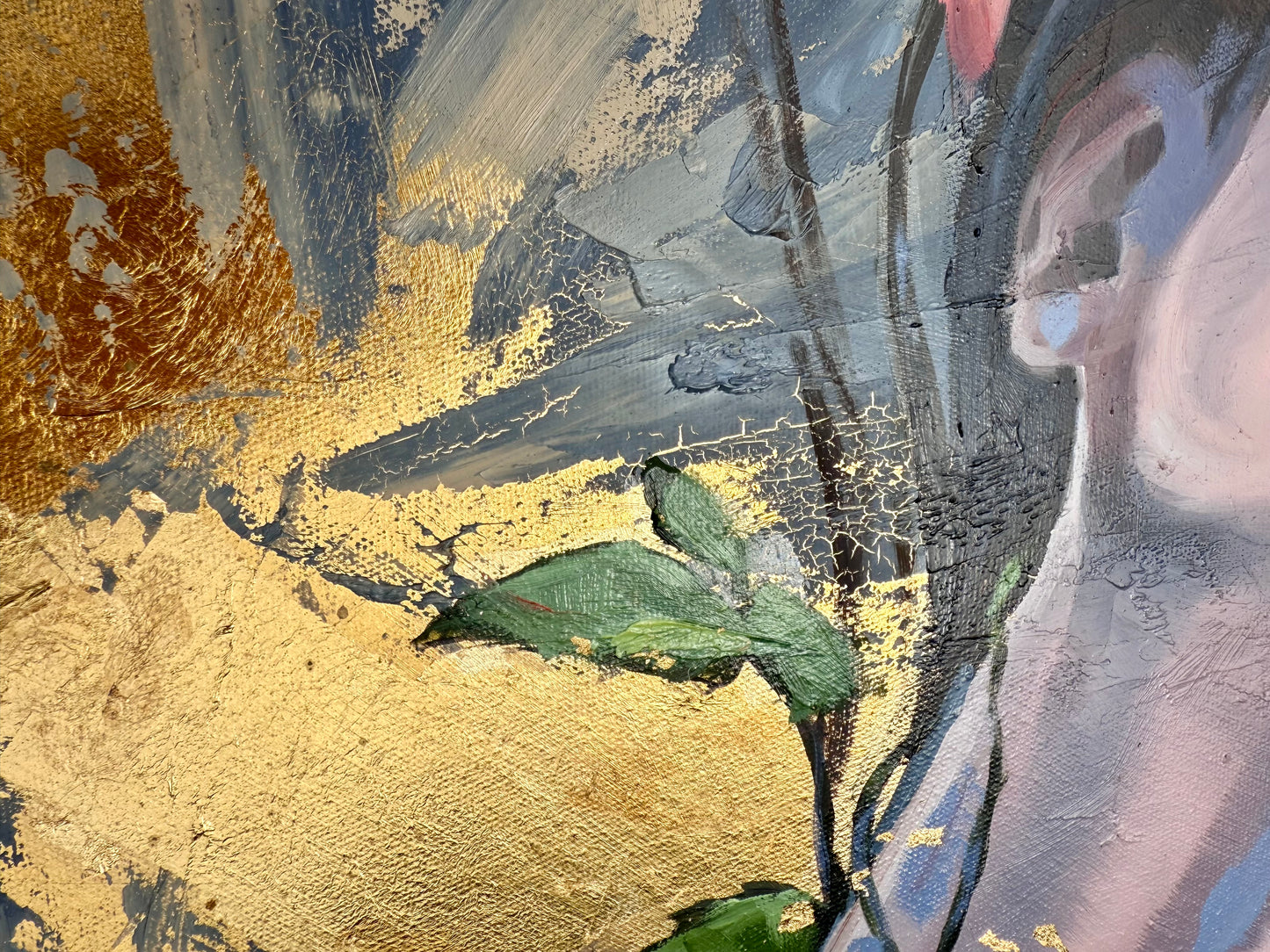 'Rose' original oil painting, unframed, 70 x 100cm