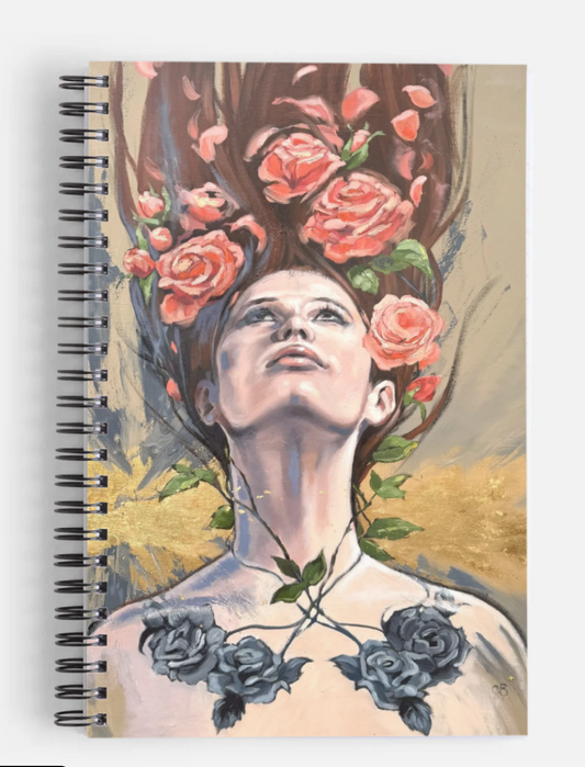 Rose spiral bound notebook