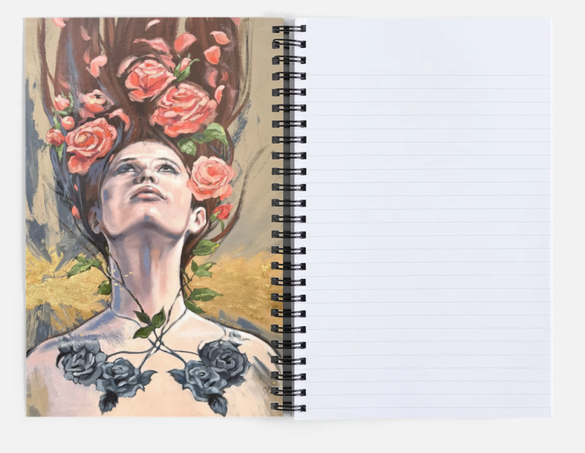 Rose spiral bound notebook