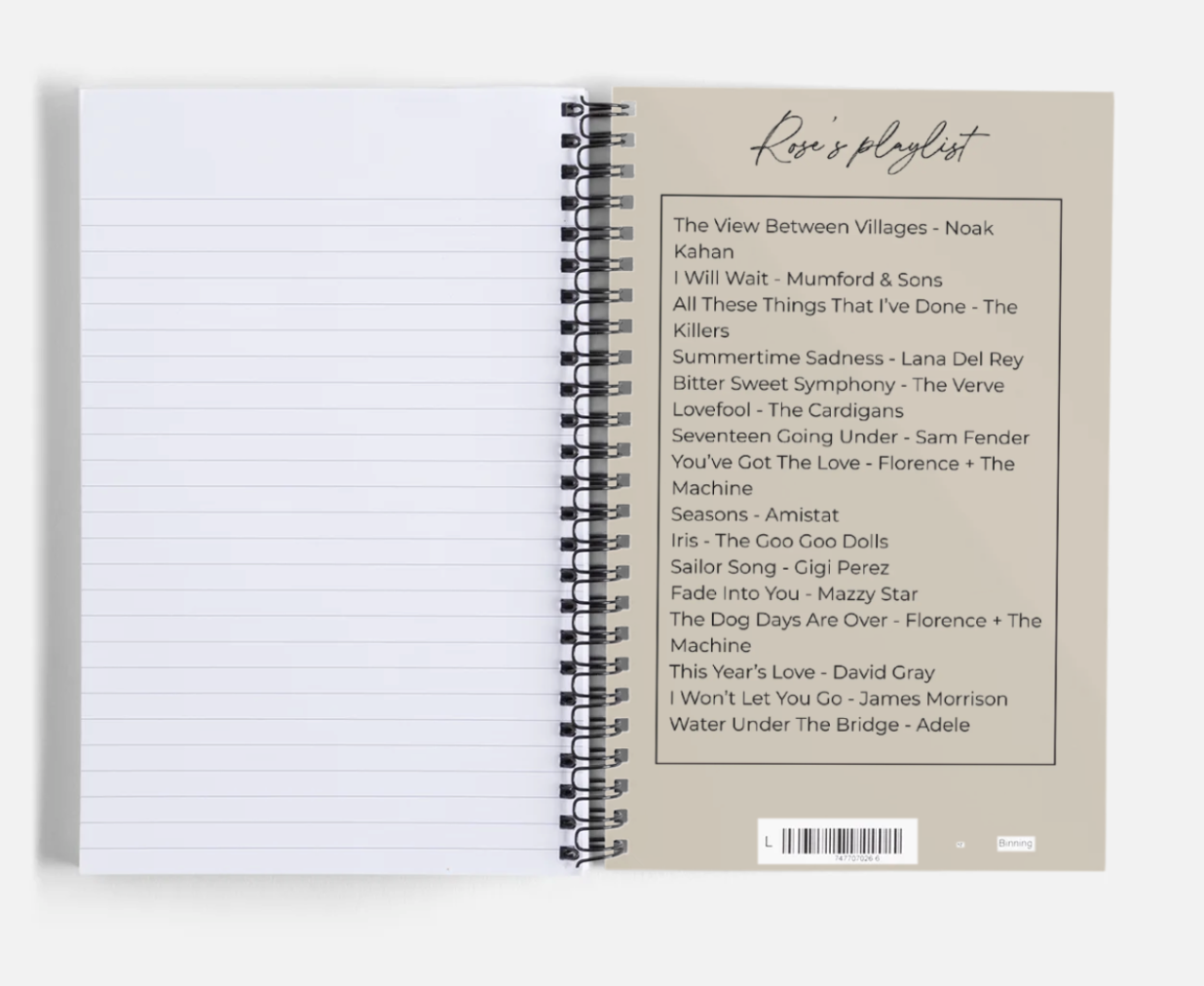 Rose spiral bound notebook