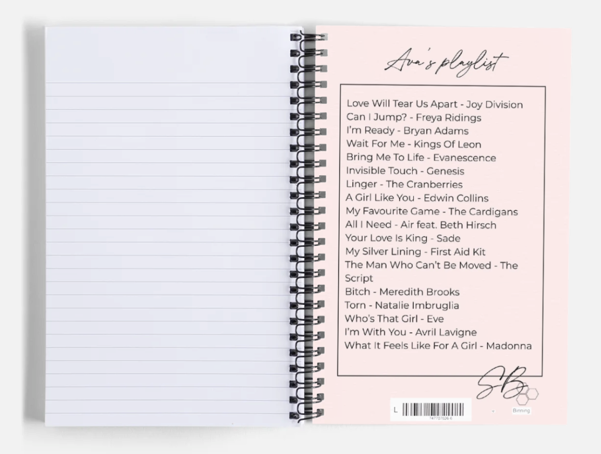 'Ava' spiral bound A5 notebook